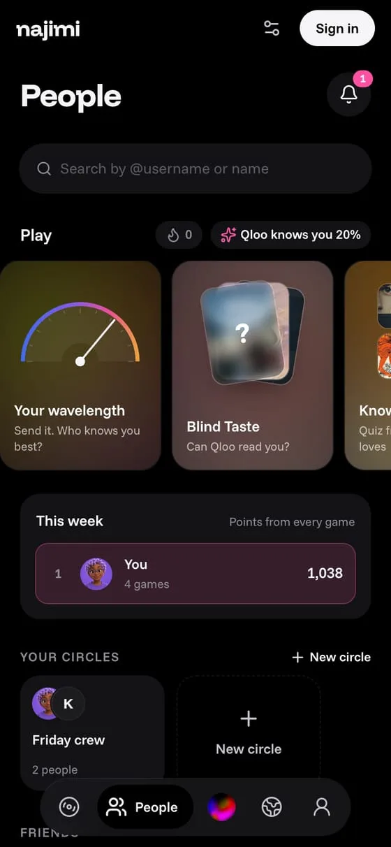 People: the arcade of games, this week's board and your circles