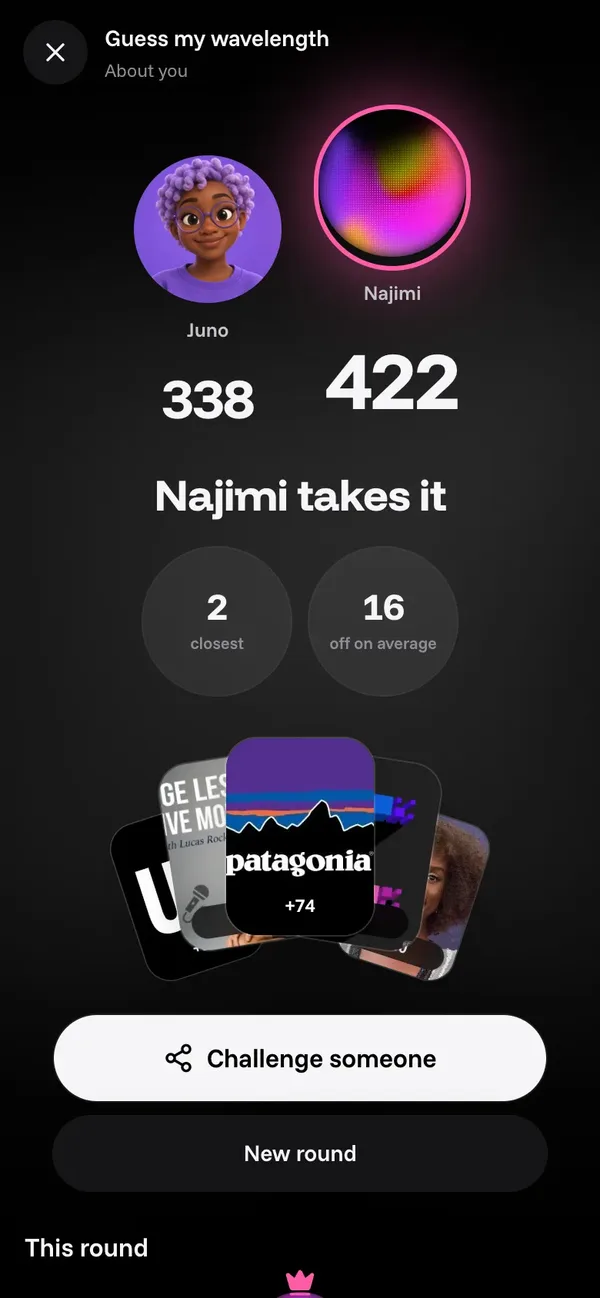 Guess my wavelength against Najimi