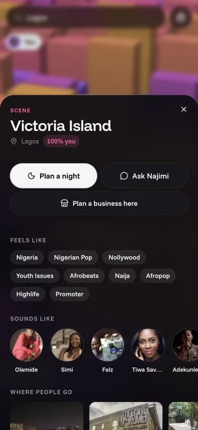 Victoria Island's scene: feels like, sounds like, where people go
