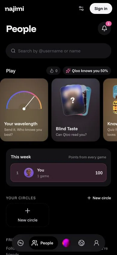 People's arcade with game tiles and the weekly board