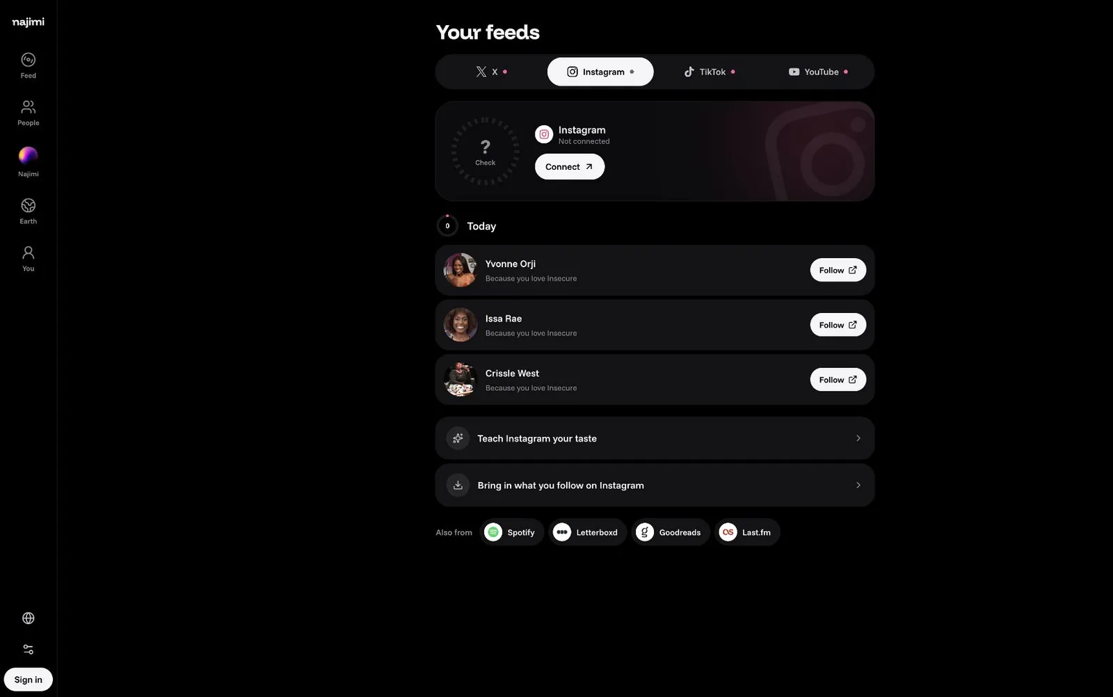 Your feeds on Instagram: the feed score ring, Connect, and today's accounts to follow